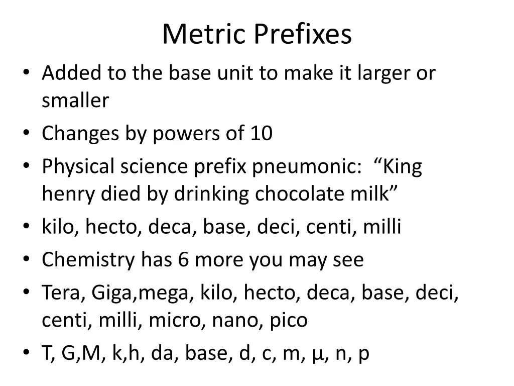 metric prefixes