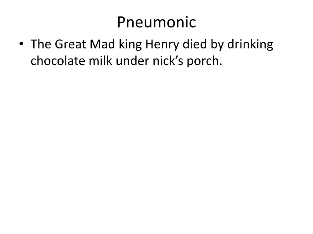 pneumonic