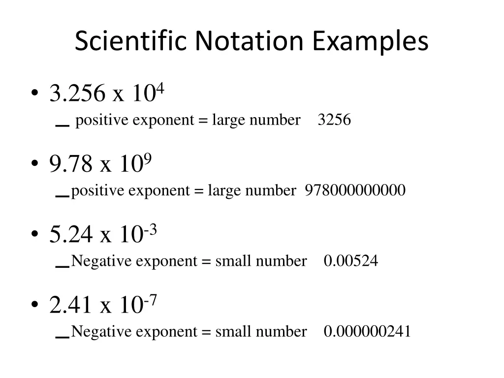 scientific notation examples