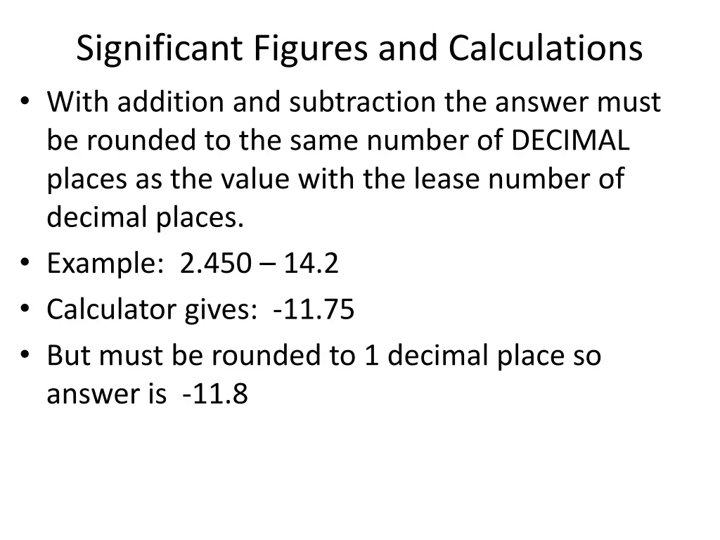 significant figures and calculations with 1