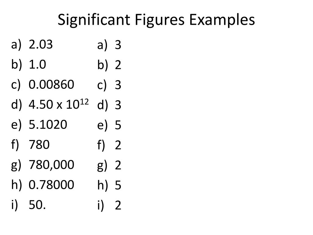 significant figures examples