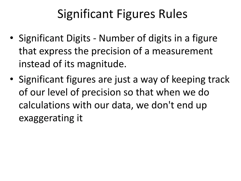 significant figures rules