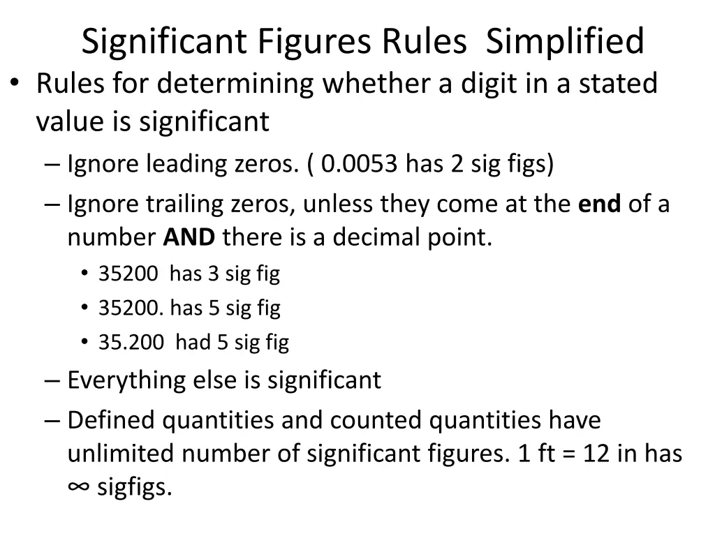 significant figures rules simplified rules