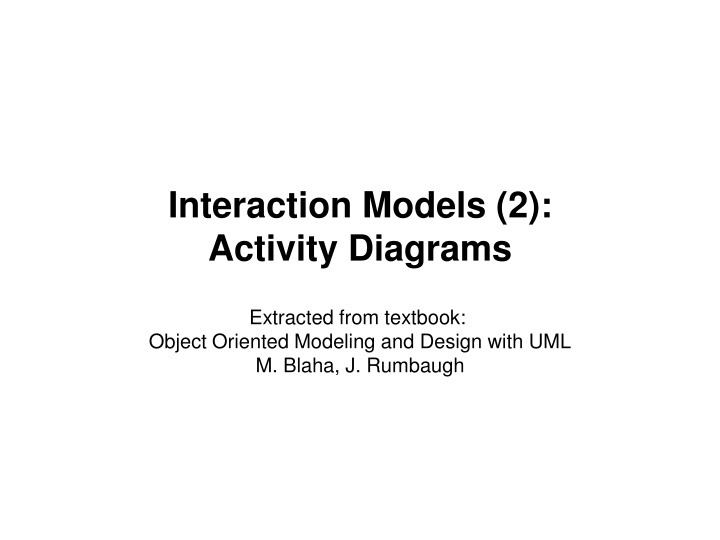 interaction models 2 activity diagrams