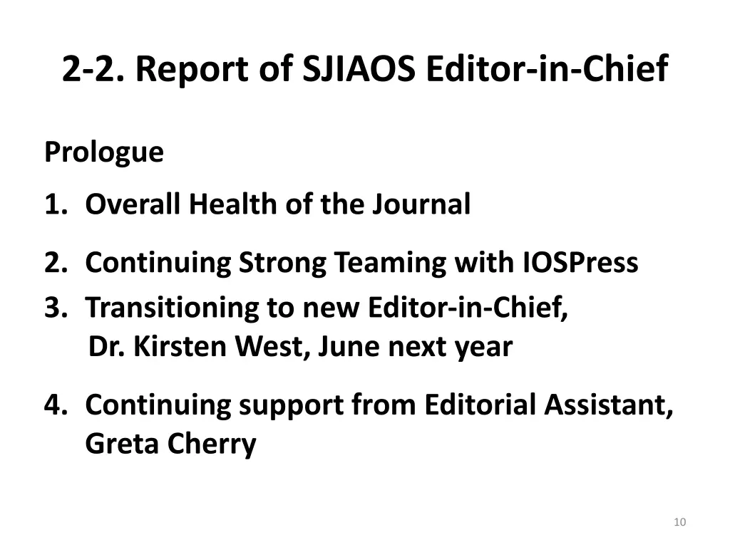 2 2 report of sjiaos editor in chief