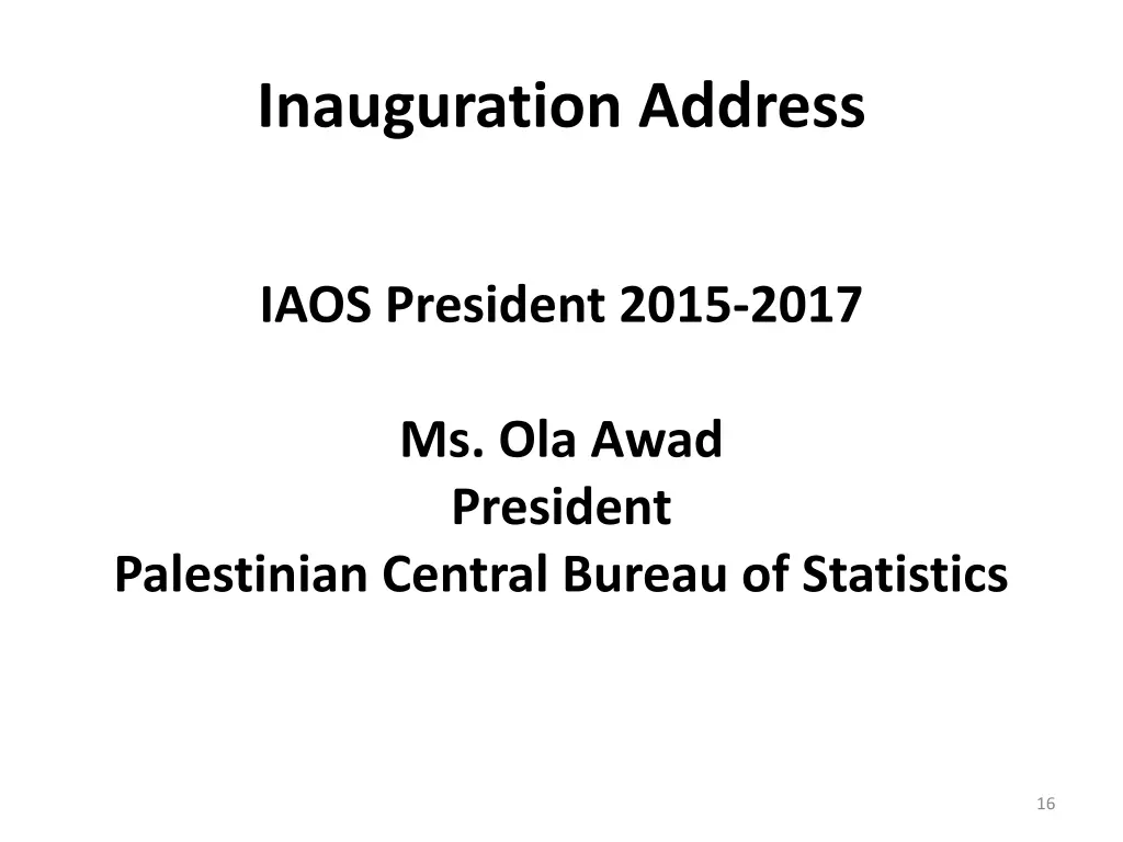 inauguration address