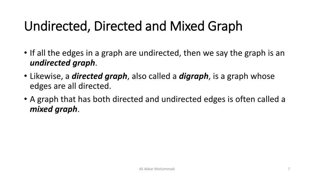 undirected directed and mixed graph undirected