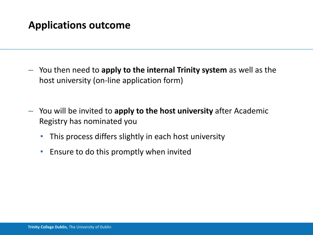 applications outcome 1