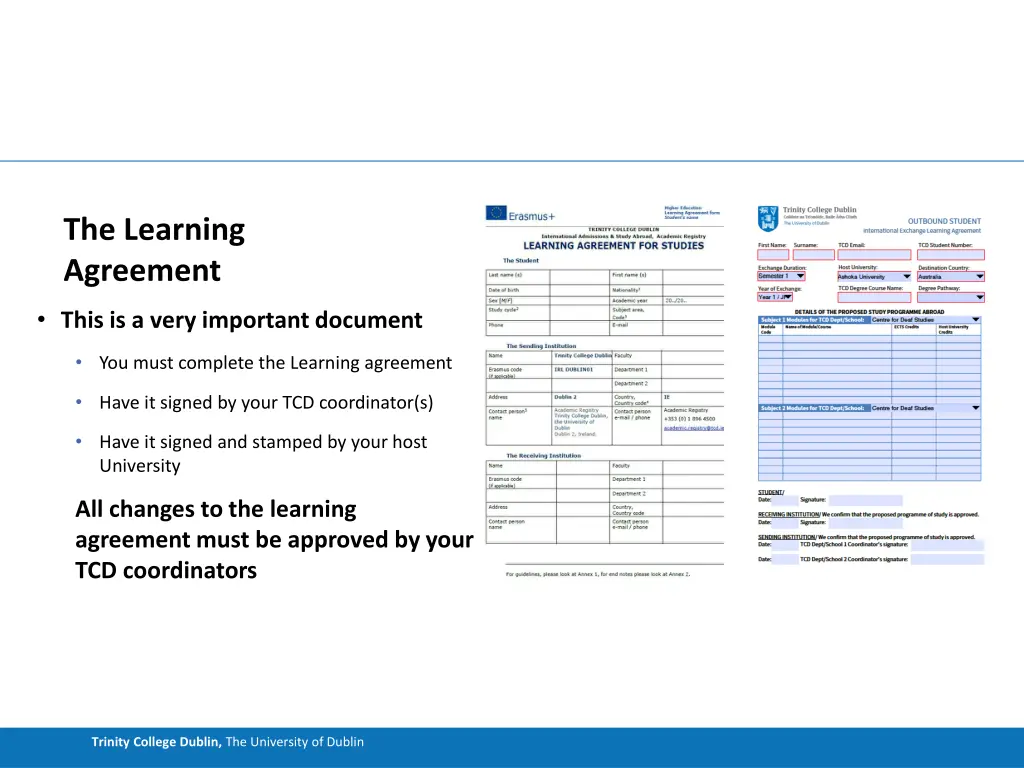 the learning agreement