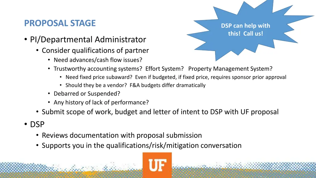 proposal stage