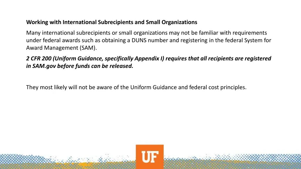 working with international subrecipients