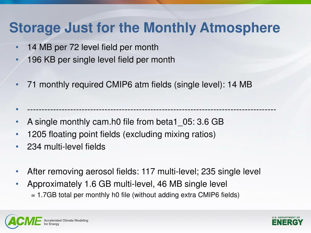 storage just for the monthly atmosphere