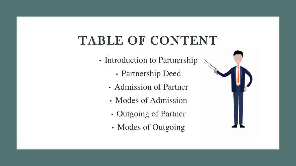 table of content table of content