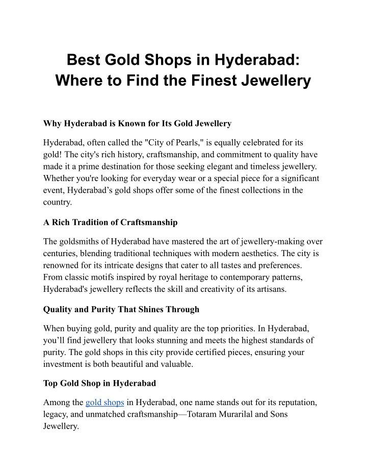 best gold shops in hyderabad where to find