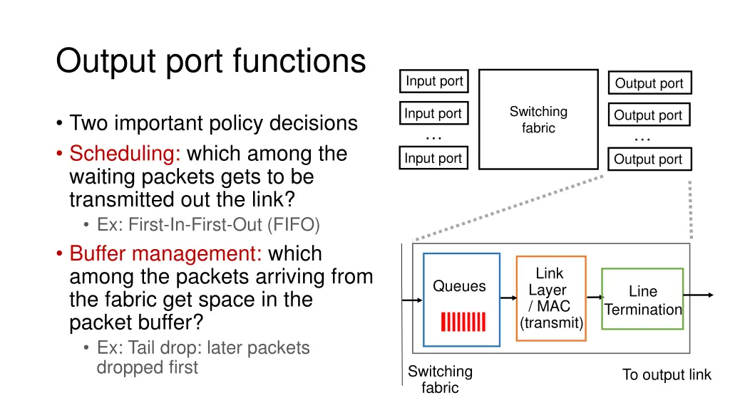 output port functions 1