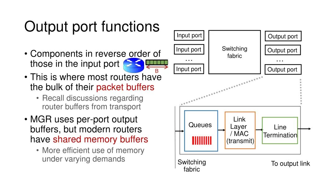 output port functions