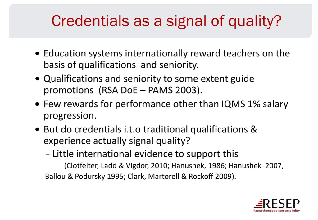 credentials as a signal of quality