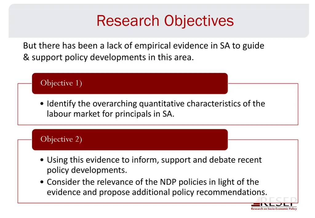 research objectives