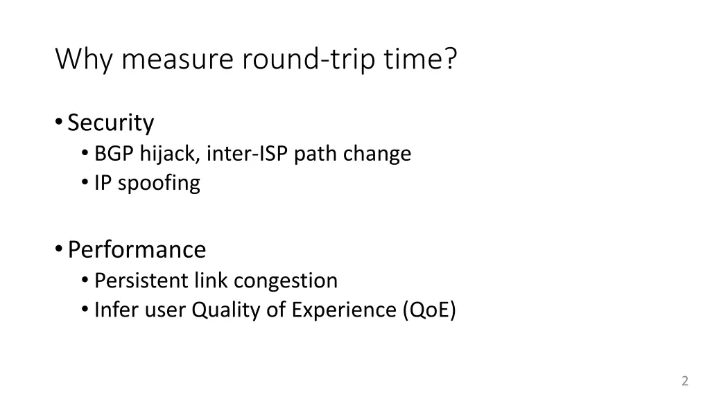 why measure round trip time