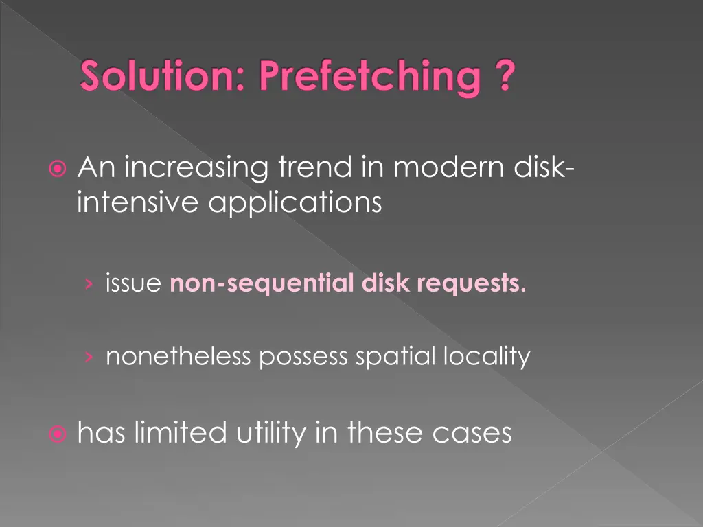 solution prefetching