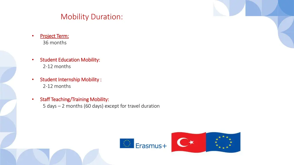 mobility duration