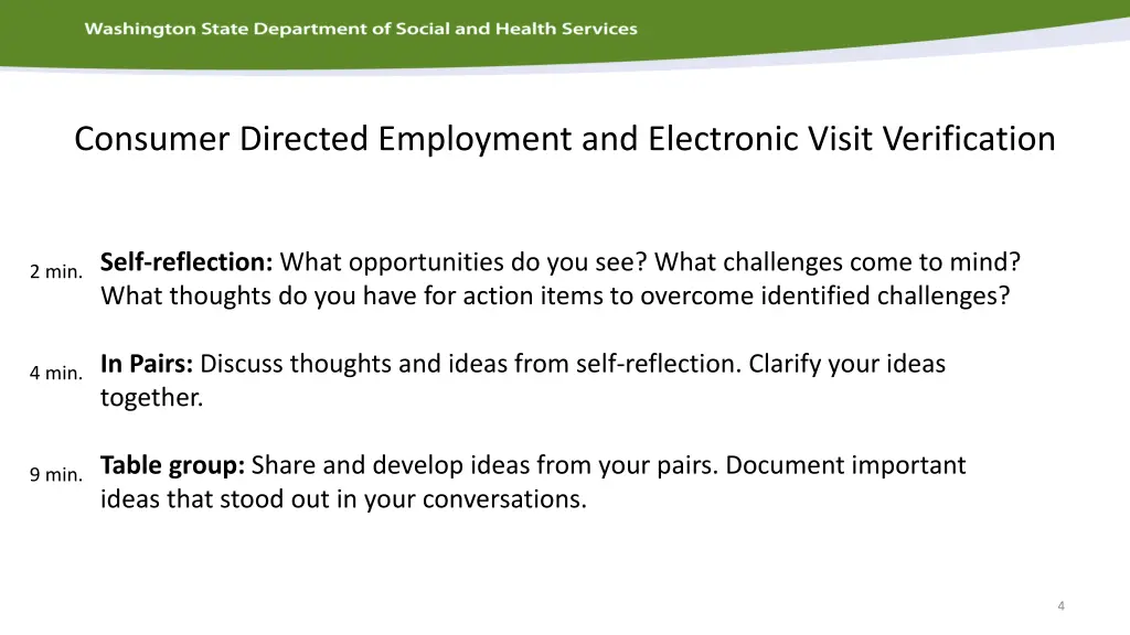 consumer directed employment and electronic visit