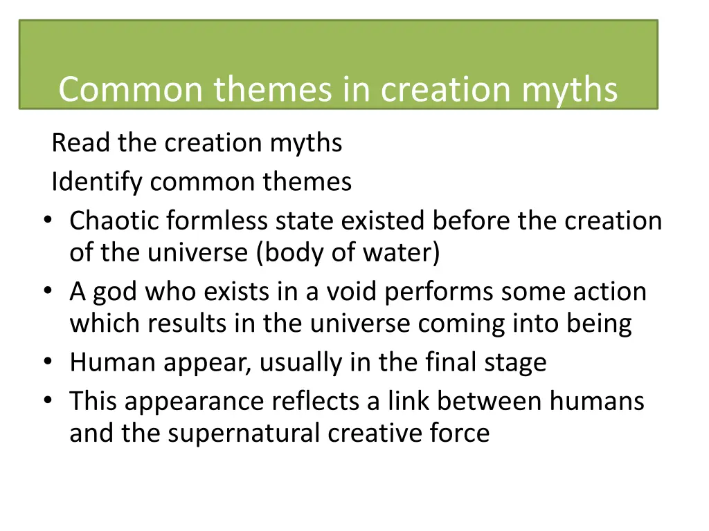 common themes in creation myths