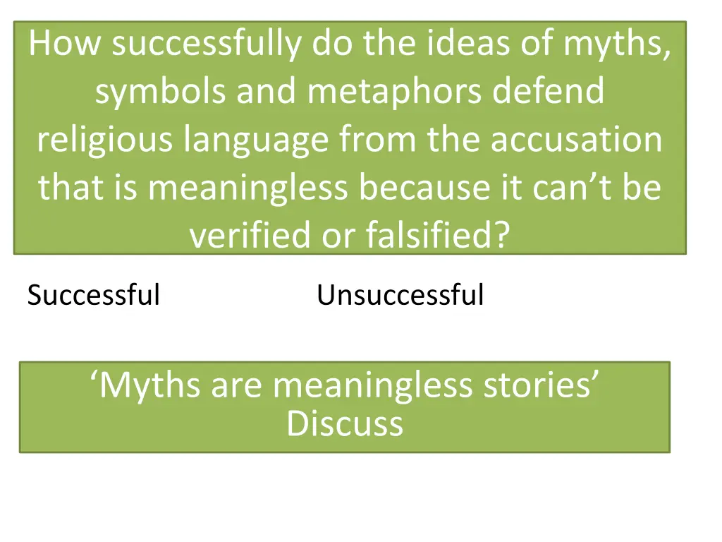 how successfully do the ideas of myths symbols