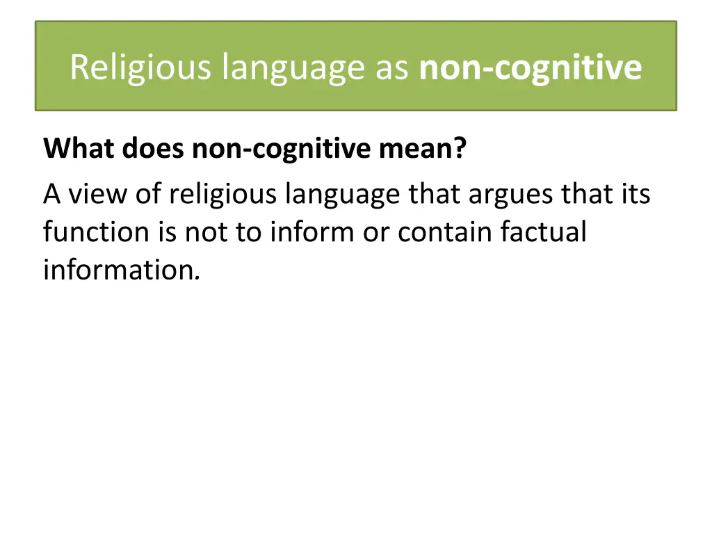 religious language as non cognitive