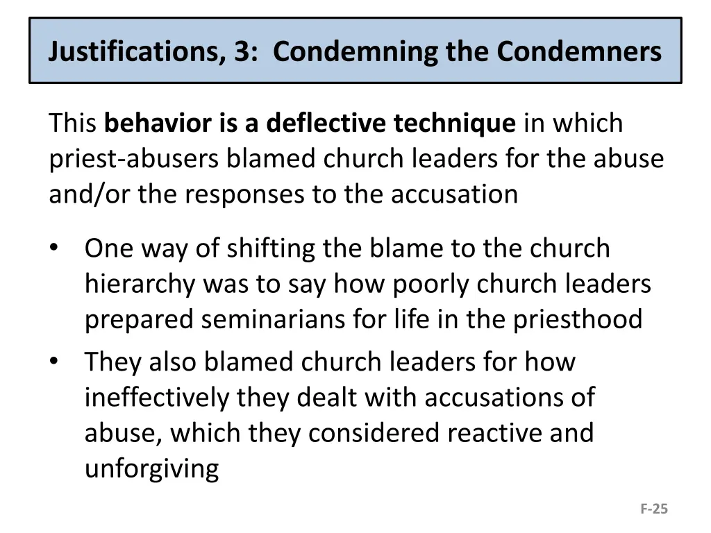 justifications 3 condemning the condemners