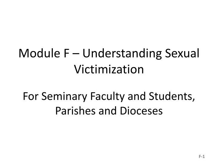 module f understanding sexual victimization