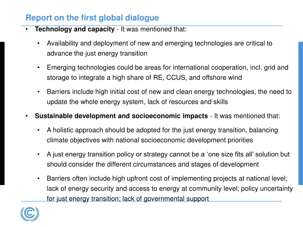 report on the first global dialogue technology