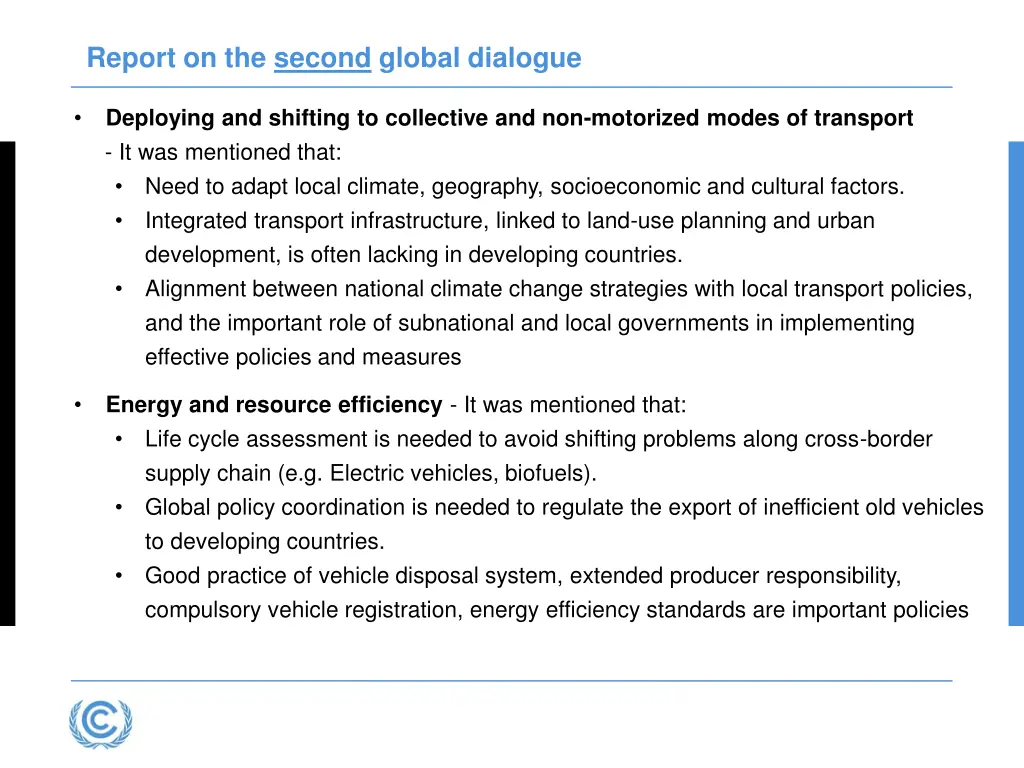 report on the second global dialogue