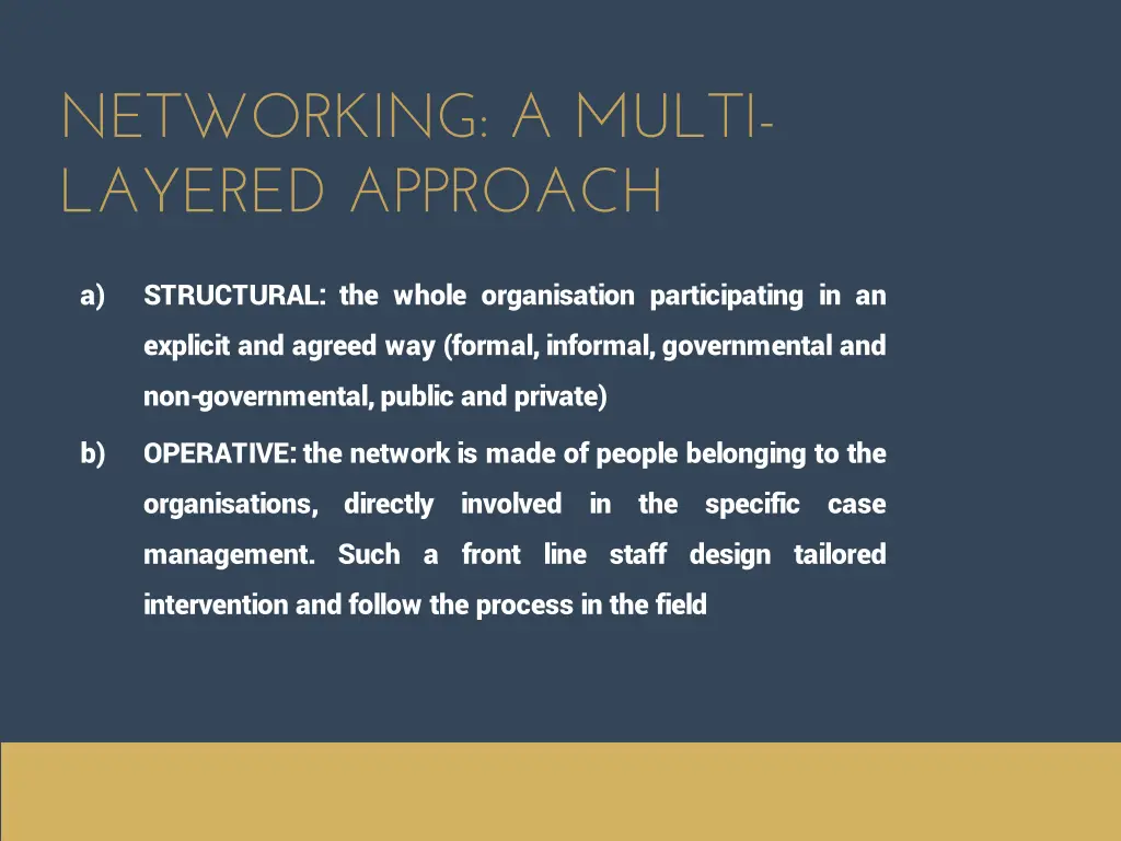 networking a multi layered approach