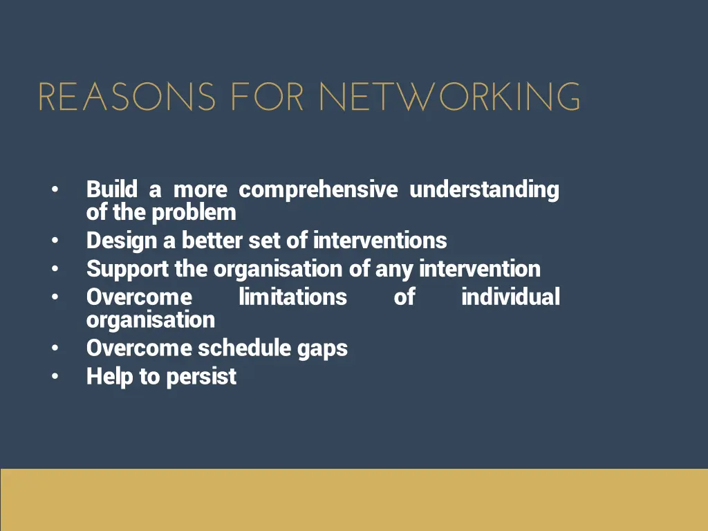 reasons for networking 1