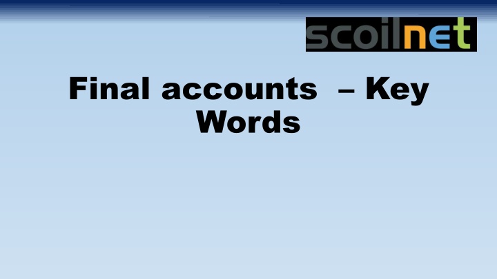 final accounts key words