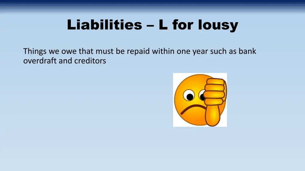 liabilities l for lousy