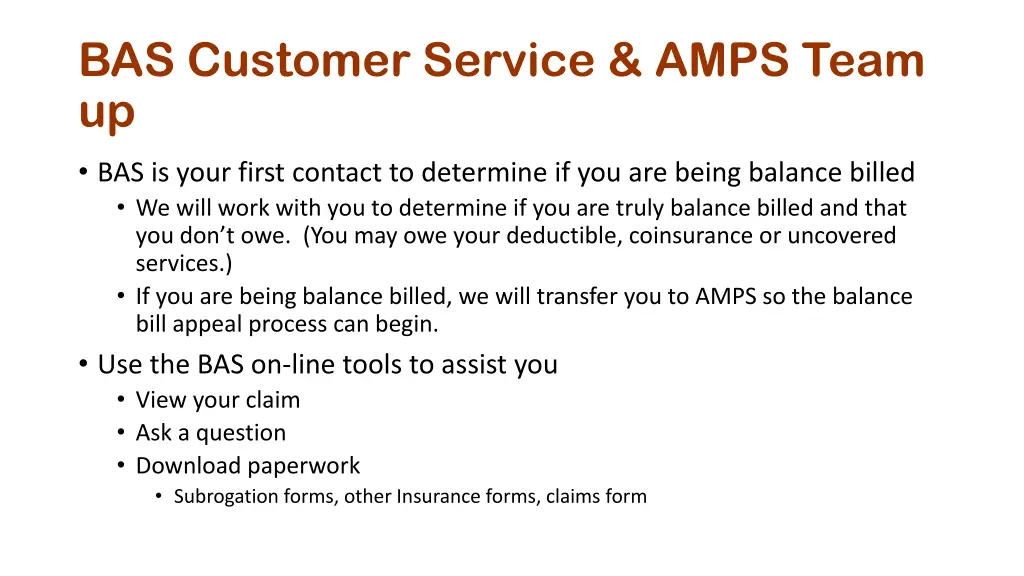 bas customer service amps team up