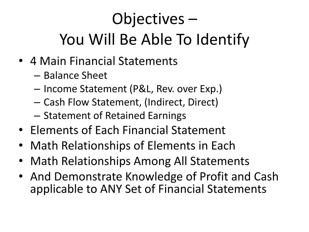 objectives