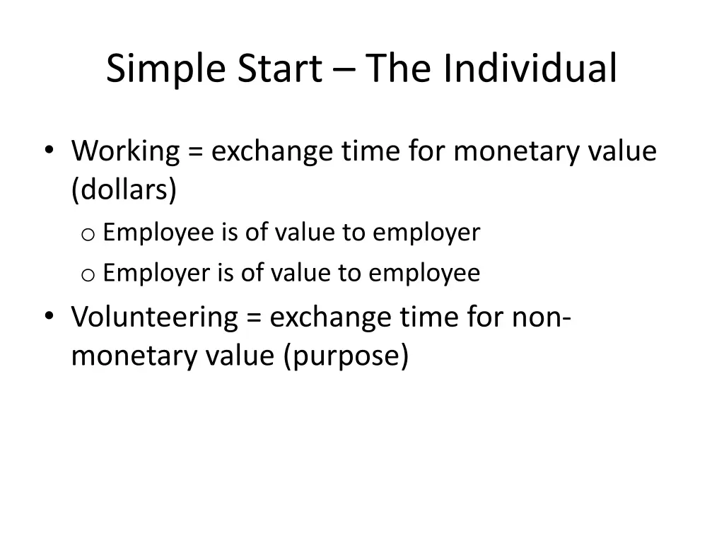 simple start the individual