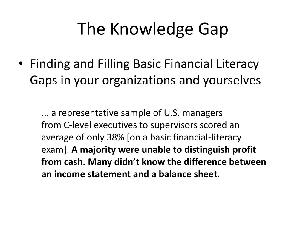 the knowledge gap