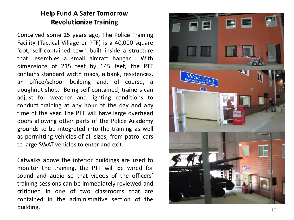 help fund a safer tomorrow revolutionize training