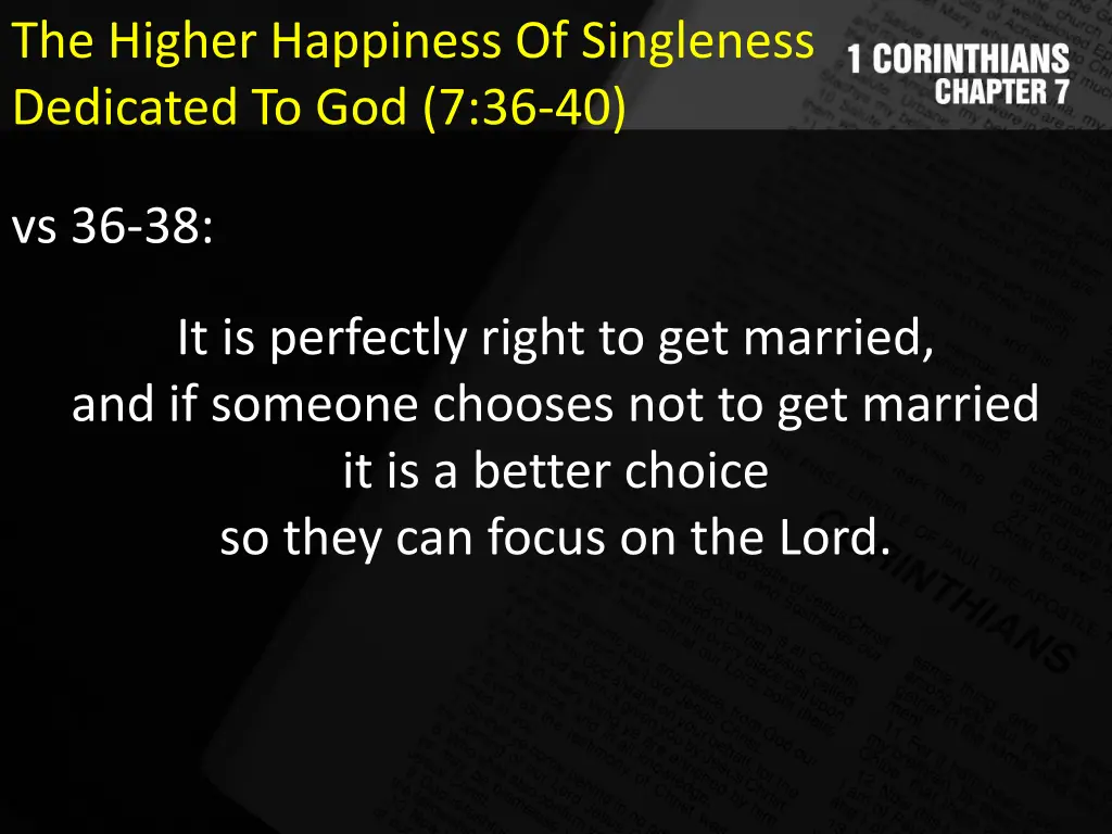 the higher happiness of singleness dedicated 5