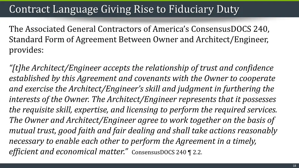 contract language giving rise to fiduciary duty 3