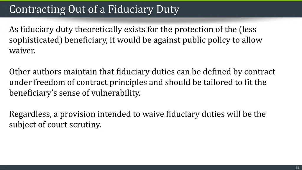 contracting out of a fiduciary duty 1