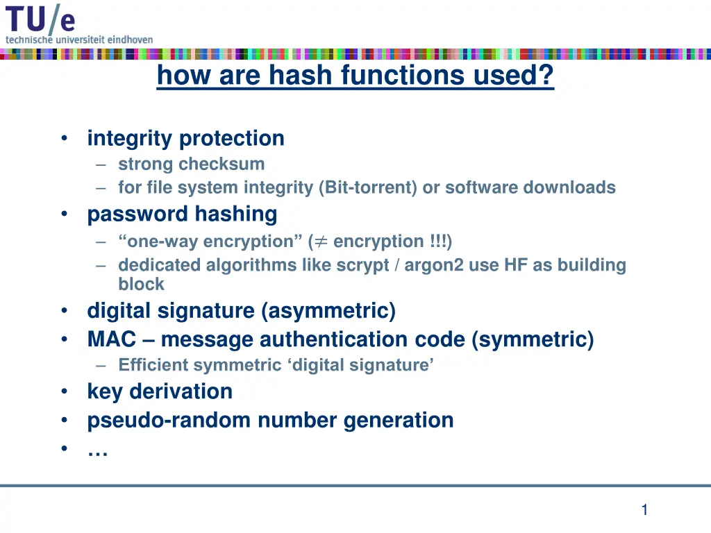 how are hash functions used