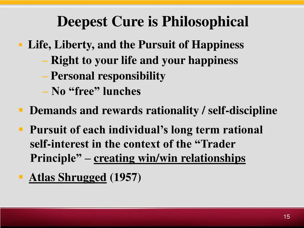 deepest cure is philosophical