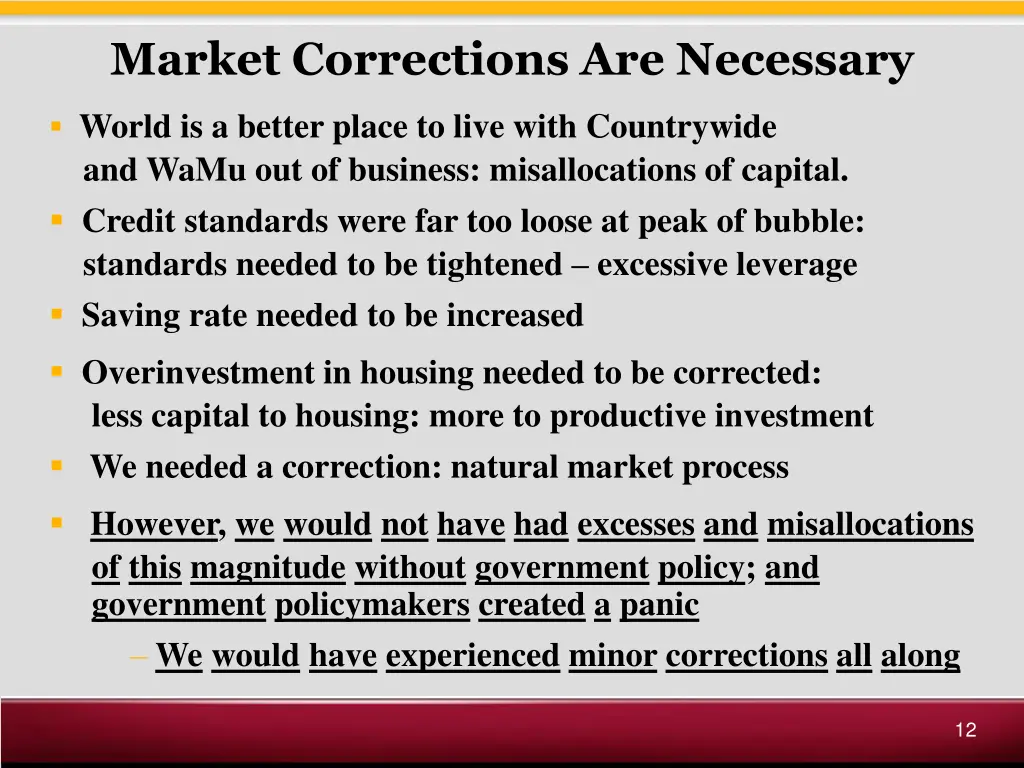 market corrections are necessary