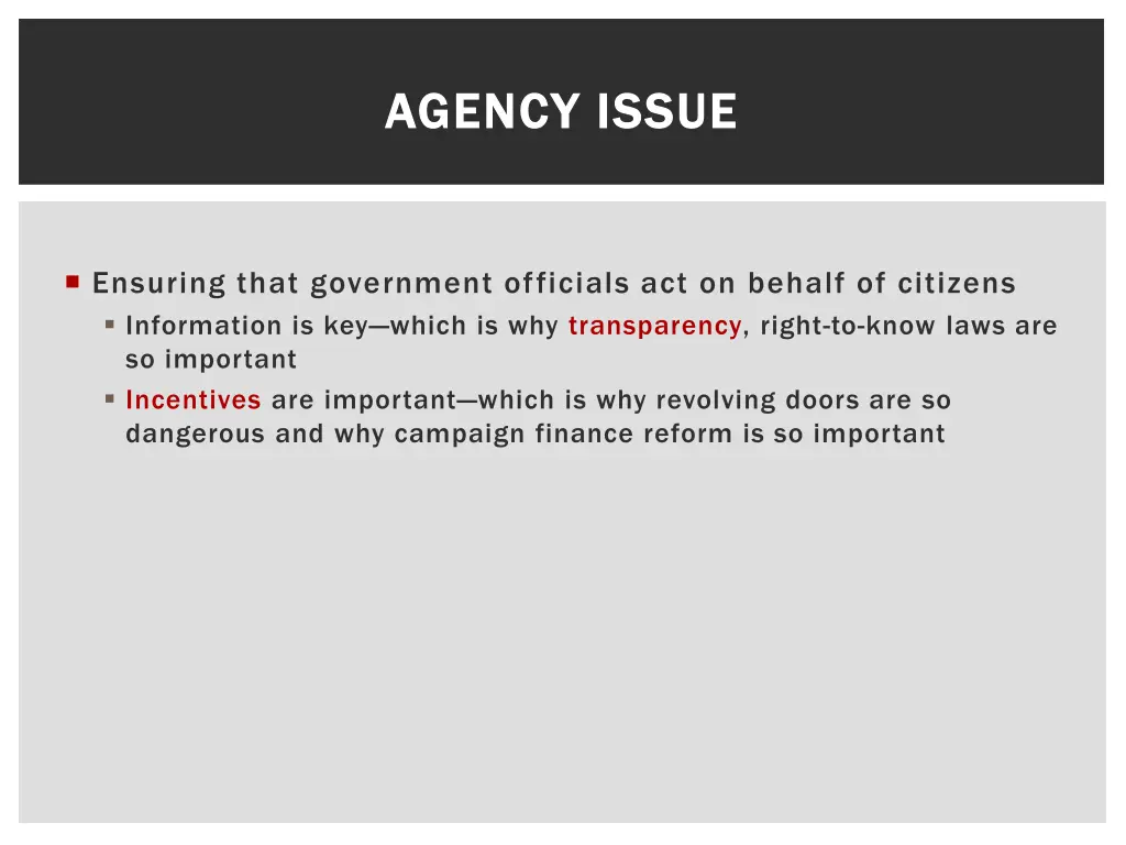 agency issue agency issue