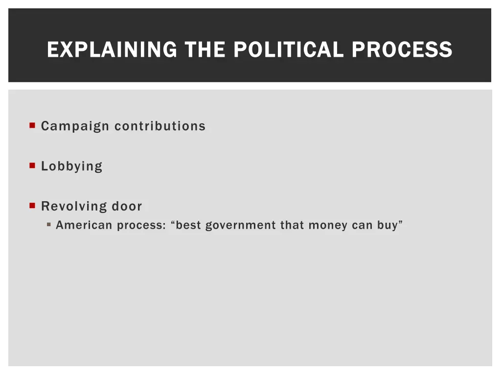 explaining the political process explaining